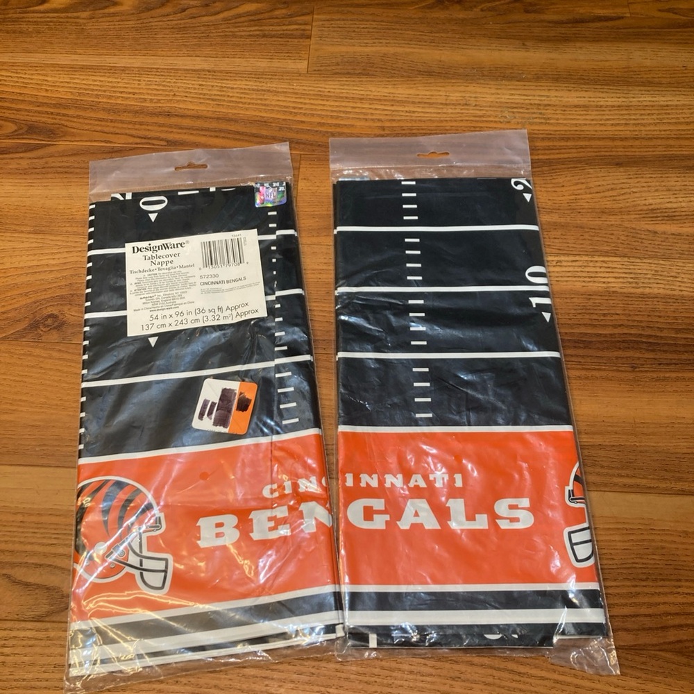 Cincinnati Bengals NFL Table Covering (2) Table Cloths (36sq ft) Each